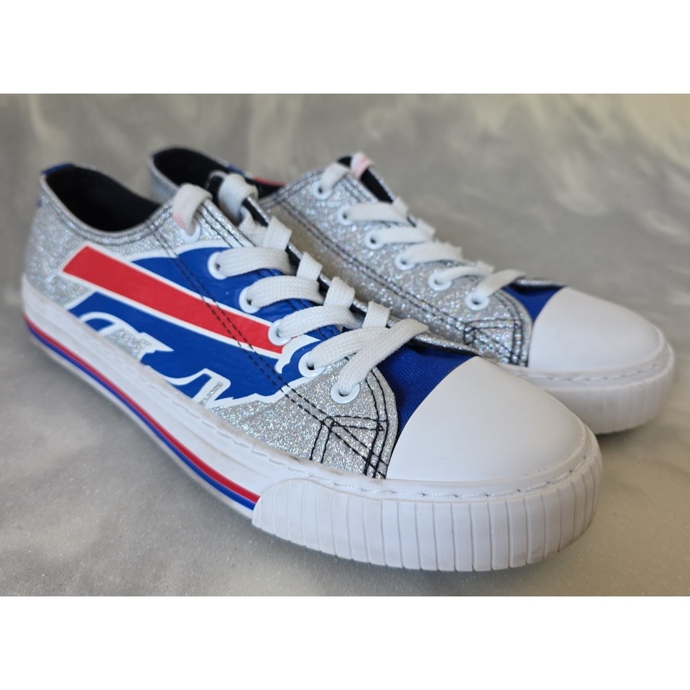FOCO Buffalo Bills Women's Size 10 Shoes Glitter Low Top Canvas Sneakers NFL